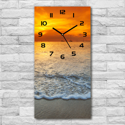 Vertical rectangular wall clock Sunset