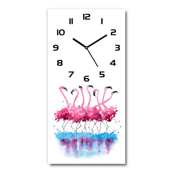 Vertical wall clock Flamingos