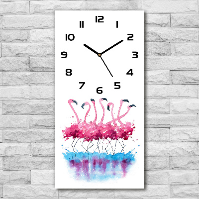 Vertical wall clock Flamingos