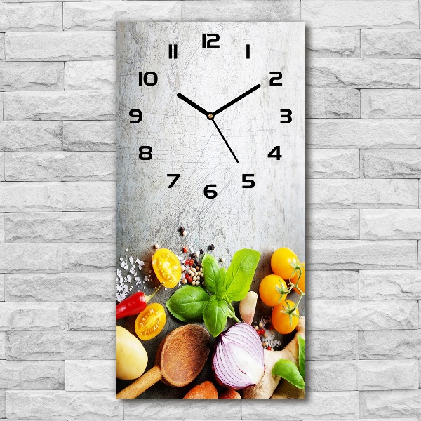 Vertical wall clock Vegetables