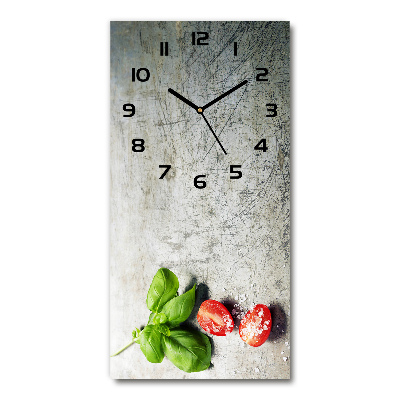 Vertical rectangular wall clock Tomatoes and basil