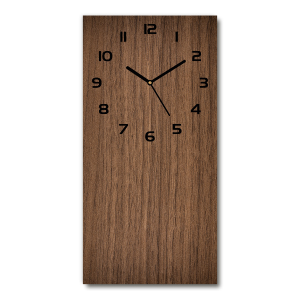 Vertical wall clock Wooden background