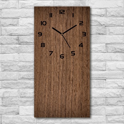 Vertical wall clock Wooden background