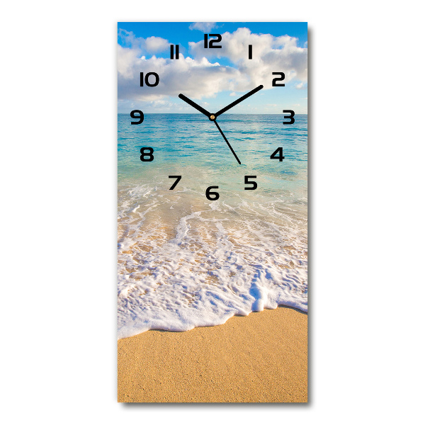 Vertical rectangular wall clock Tropical beach