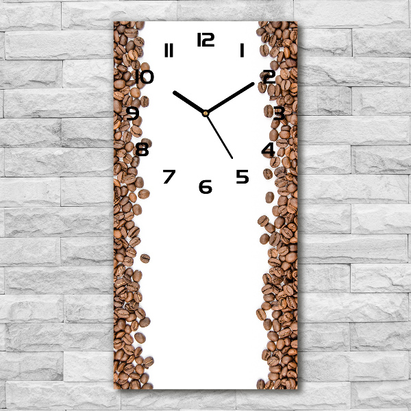 Vertical rectangular wall clock Coffee beans