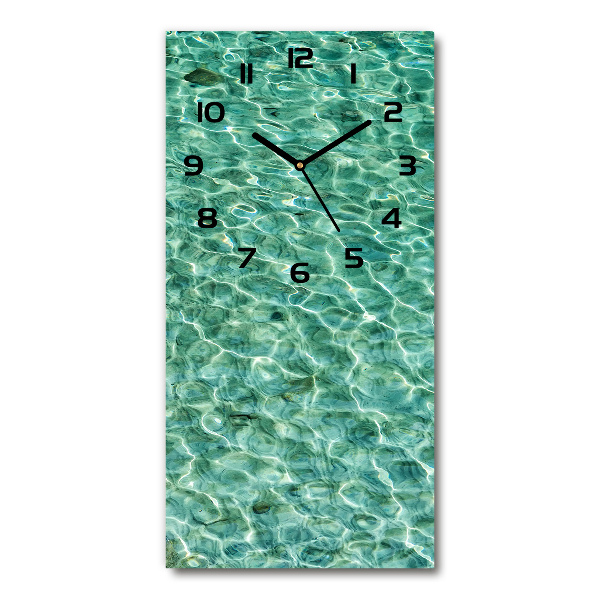 Modern vertical wall clock Transparent water