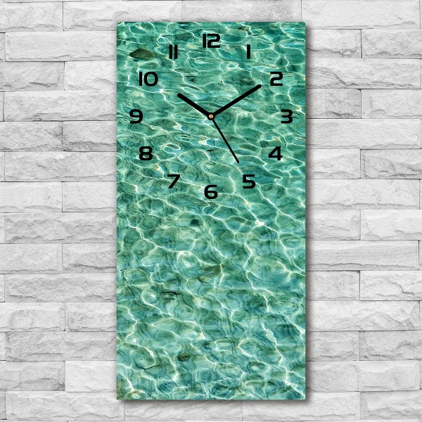 Modern vertical wall clock Transparent water