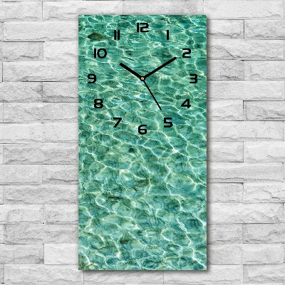 Modern vertical wall clock Transparent water