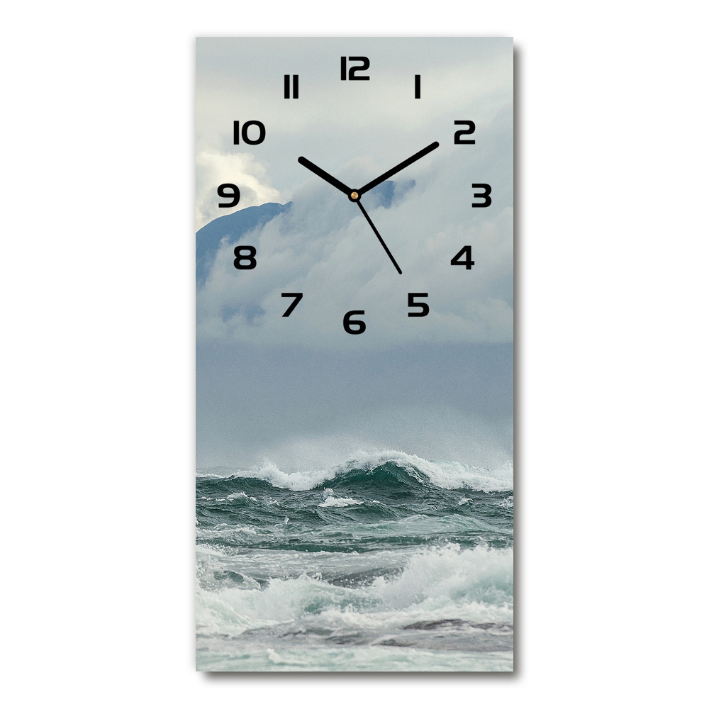 Vertical rectangular wall clock Rough sea