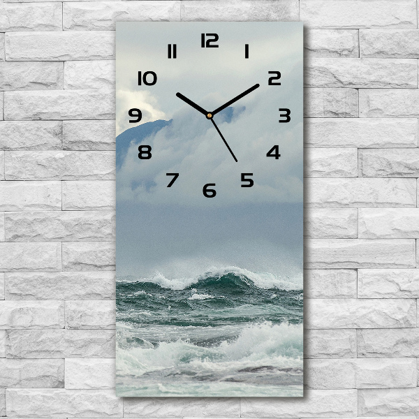 Vertical rectangular wall clock Rough sea