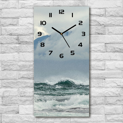 Vertical rectangular wall clock Rough sea