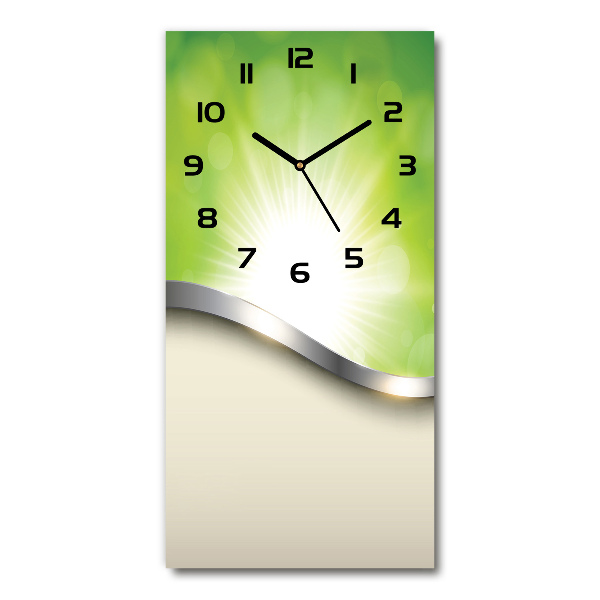 Vertical wall clock Green abstraction