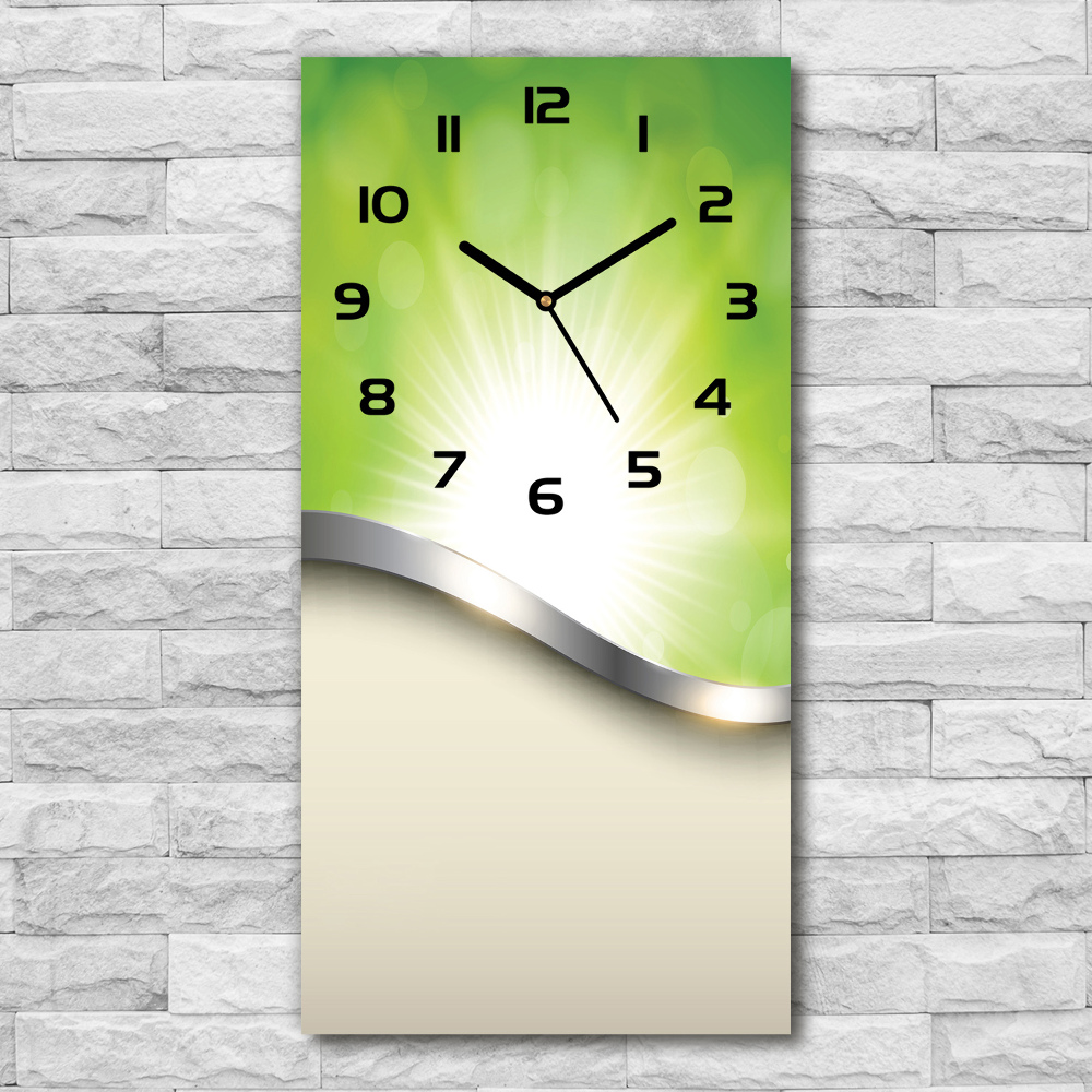 Vertical wall clock Green abstraction