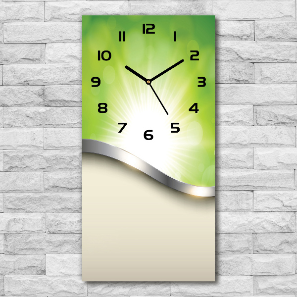 Vertical wall clock Green abstraction