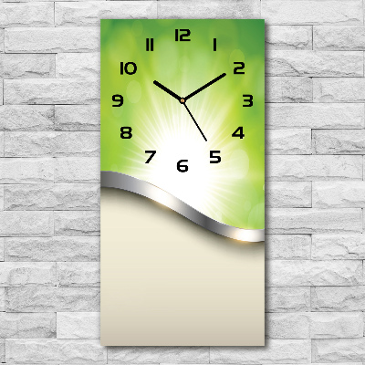 Vertical wall clock Green abstraction