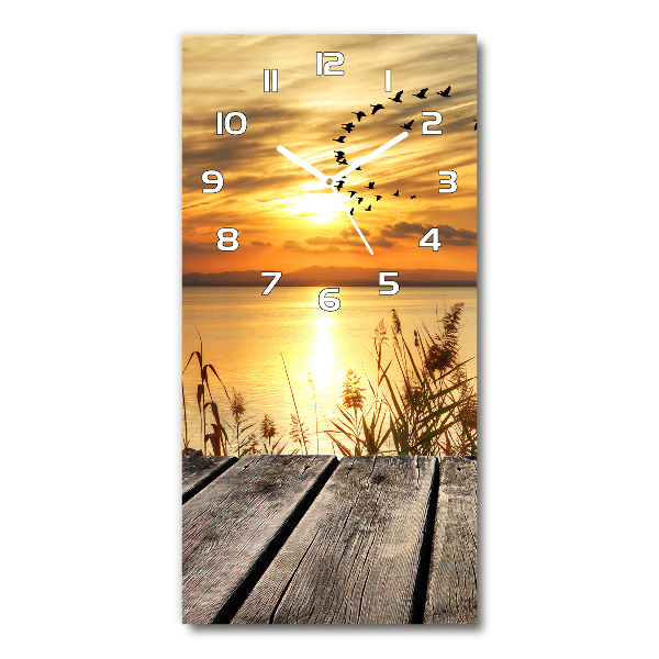 Vertical wall clock Sunset