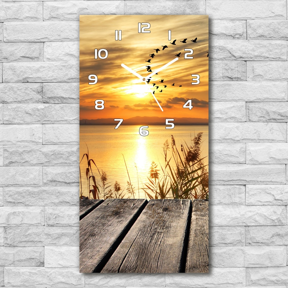 Vertical wall clock Sunset