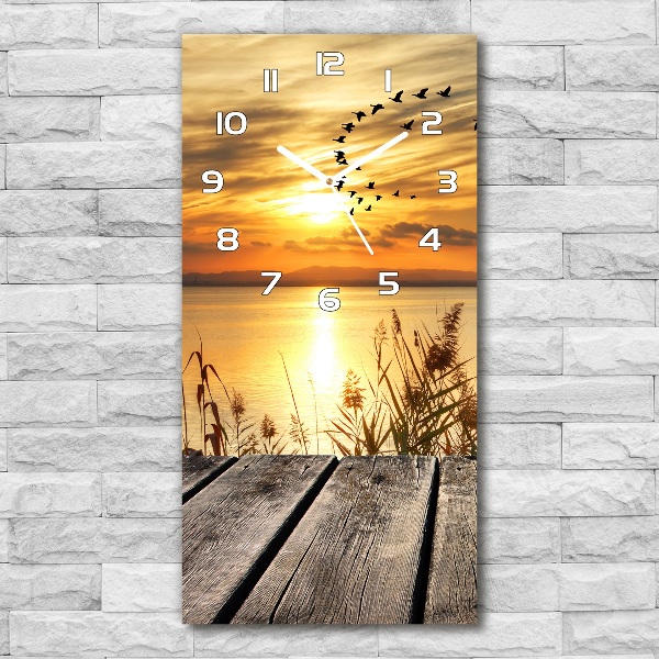 Vertical wall clock Sunset