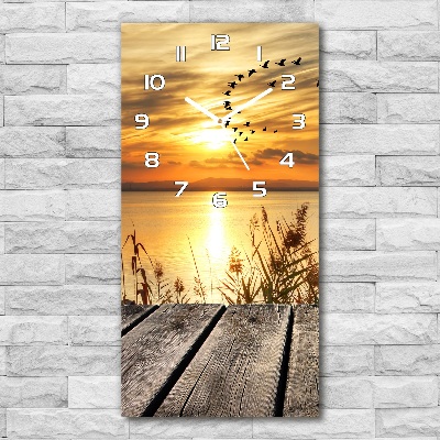 Vertical wall clock Sunset