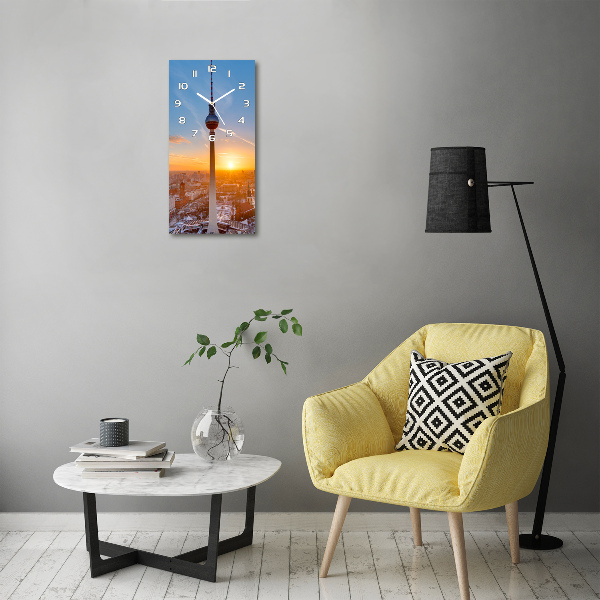 Modern vertical wall clock Television tower