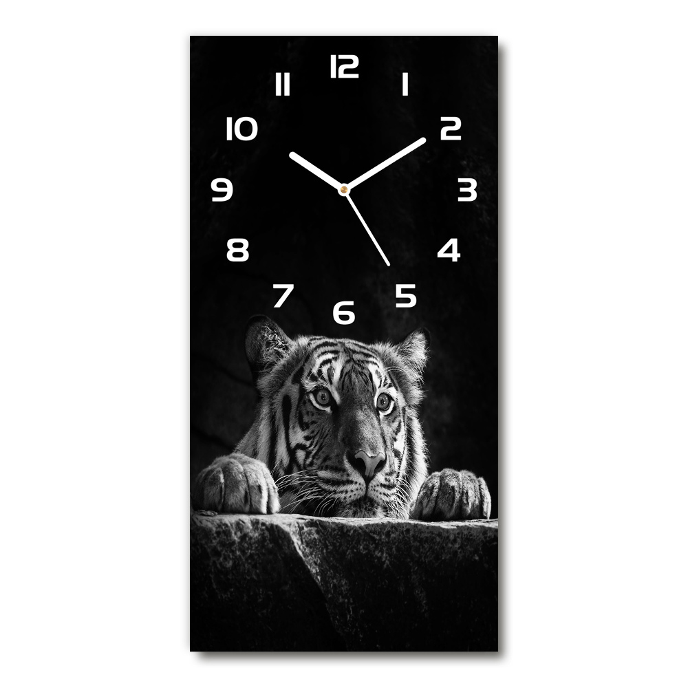 Vertical wall clock Tiger