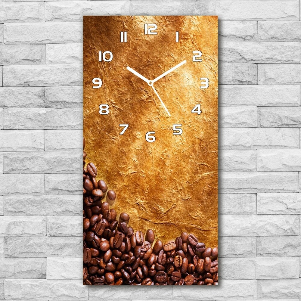 Vertical rectangular wall clock Coffee beans