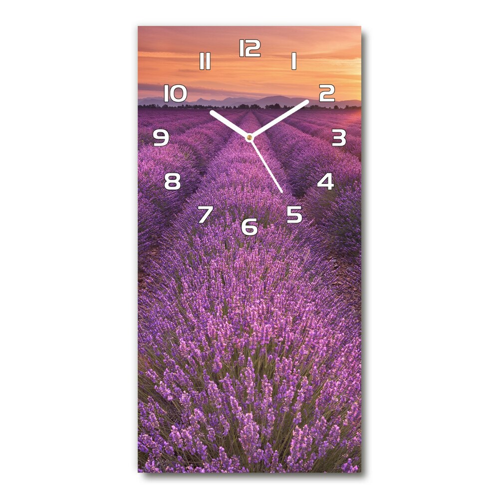 Vertical wall clock Lavender field