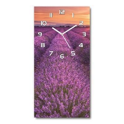 Vertical wall clock Lavender field