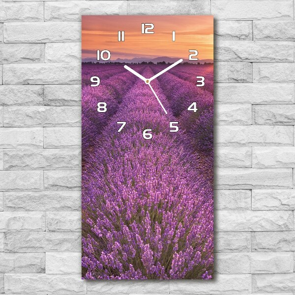 Vertical wall clock Lavender field