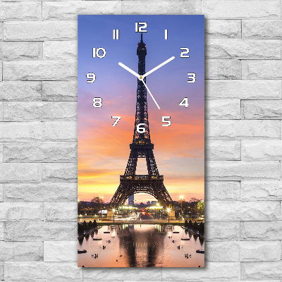 Vertical wall clock Eiffel Paris tower