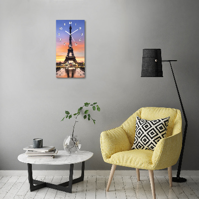 Vertical wall clock Eiffel Paris tower