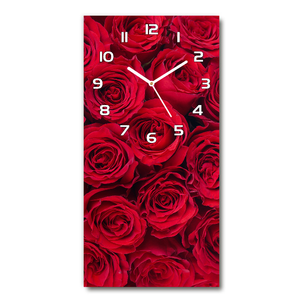 Vertical wall clock Red rose