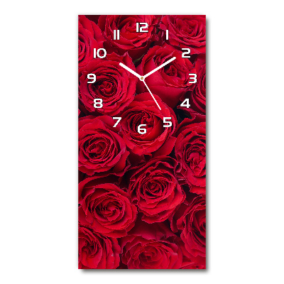 Vertical wall clock Red rose