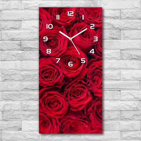 Vertical wall clock Red rose