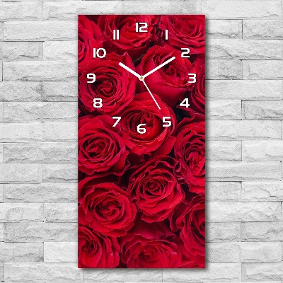 Vertical wall clock Red rose