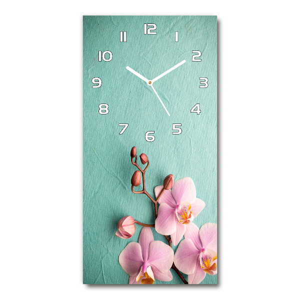 Vertical wall clock Pink orchid