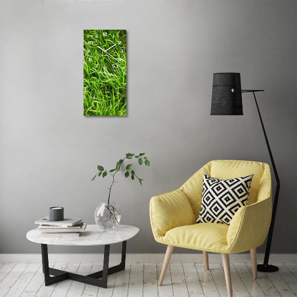 Vertical rectangular wall clock Grass