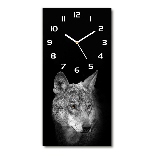 Vertical wall clock Wolf