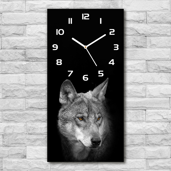 Vertical wall clock Wolf