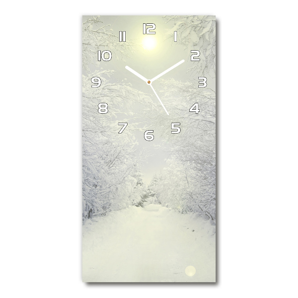 Vertical rectangular wall clock Forest in winter