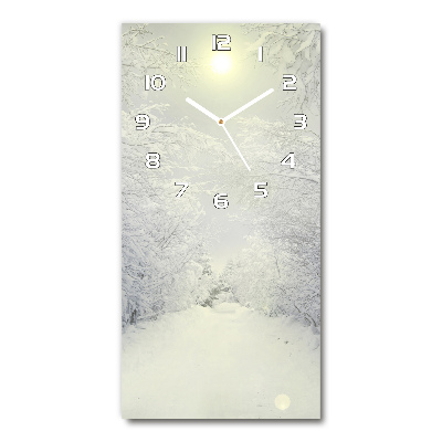 Vertical rectangular wall clock Forest in winter