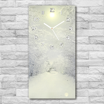 Vertical rectangular wall clock Forest in winter