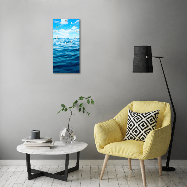 Vertical wall clock Sea water