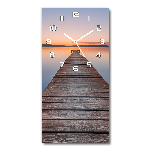 Vertical wall clock Wooden pier