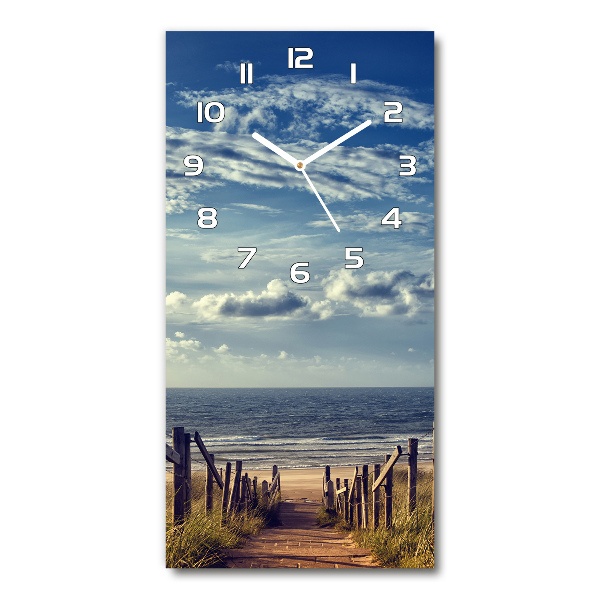 Modern vertical wall clock Path to the beach