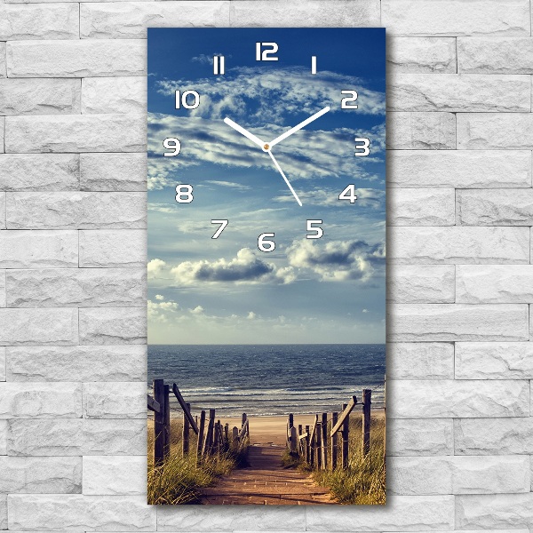 Modern vertical wall clock Path to the beach