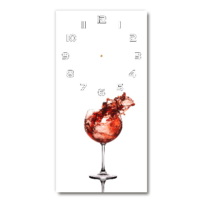 Vertical wall clock A glass of wine