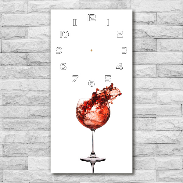 Vertical wall clock A glass of wine