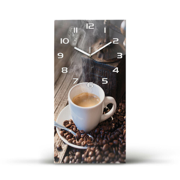 Vertical wall clock Cup of coffee