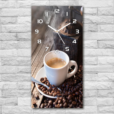 Vertical wall clock Cup of coffee